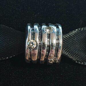 Authentic Pandora Retired Silver Line CZ Charm 790182CZ Sterling Silver